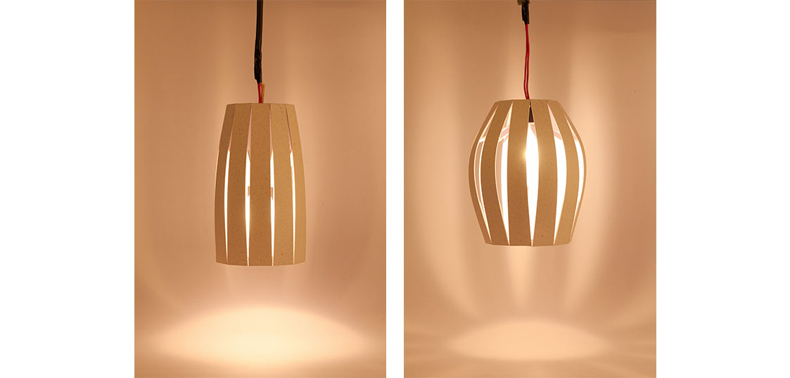 lamp inspired by a fish trap